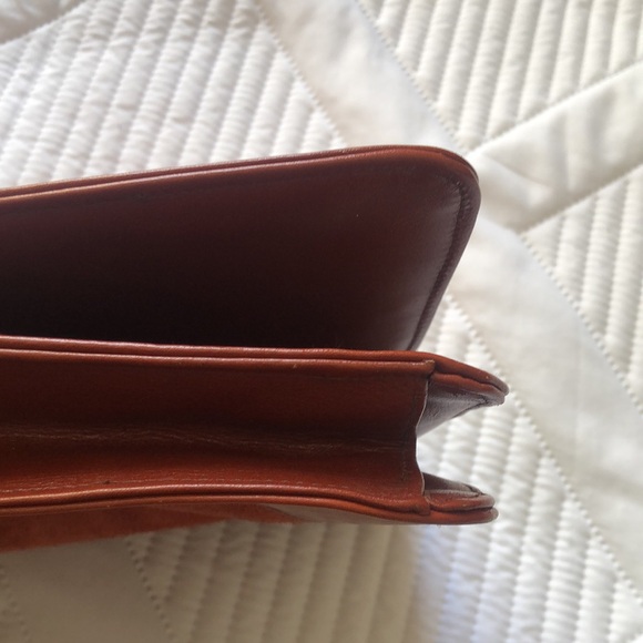 Lawrence Bentley Leather Clutch Terra-cotta suede detail. Chic, classic stylish - Picture 9 of 15